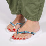 Oxnard Flip Flop White Blue-In Stock