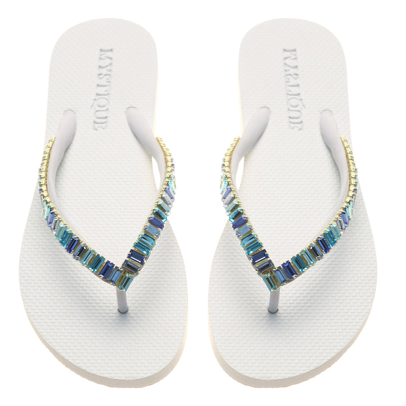 Oxnard Flip Flop White Blue-In Stock
