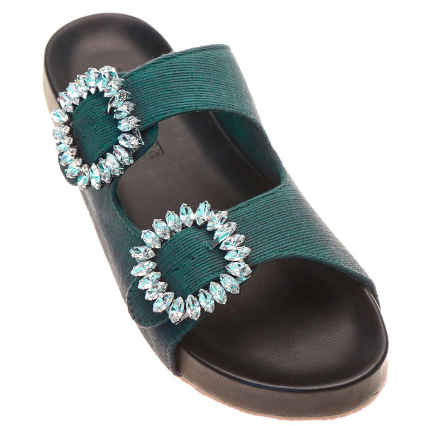 Houston Sandal Teal Twill-In Stock