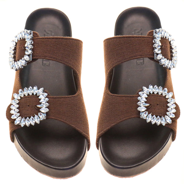 Houston Sandal Brown Twill-In Stock