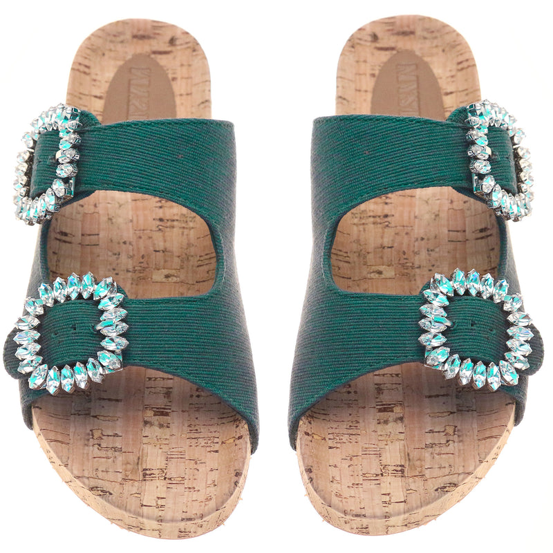 San Jose Sandal Teal Twill-In Stock