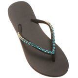 Arcadia Flip Flop Black Teal-In Stock