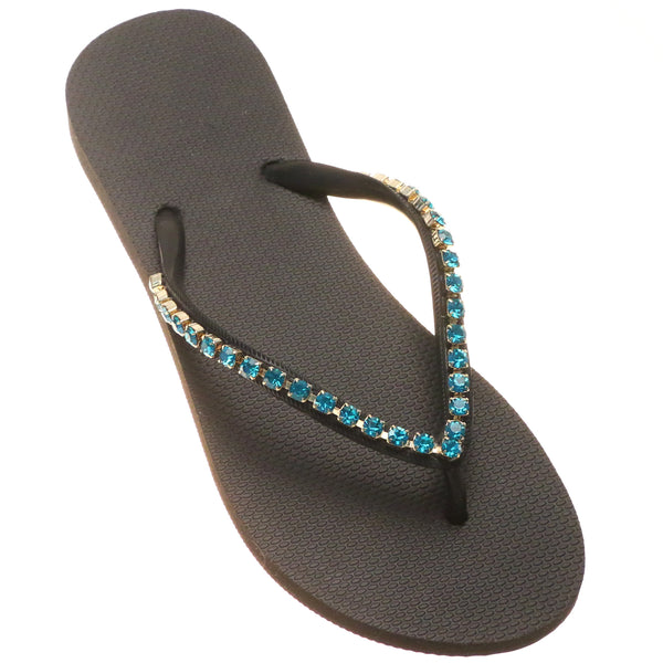 Arcadia Flip Flop Black Teal-In Stock