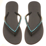 Arcadia Flip Flop Black Teal-In Stock