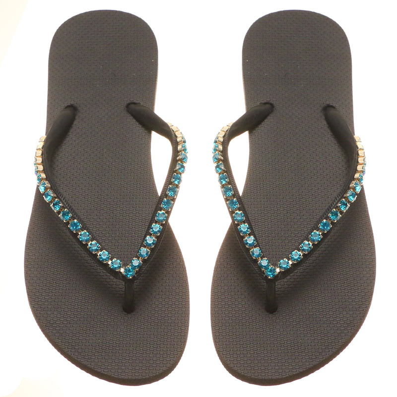 Arcadia Flip Flop Black Teal-In Stock