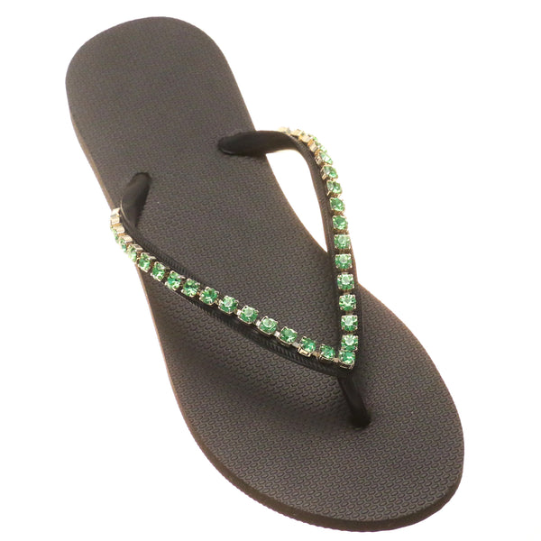 Arcadia Flip Flop Black Green-In Stock