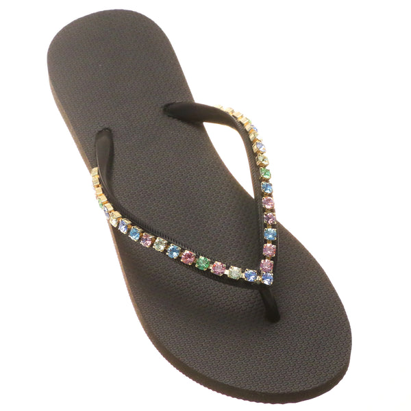 Arcadia Flip Flop Black Multi-In Stock