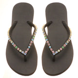 Arcadia Flip Flop Black Multi-In Stock