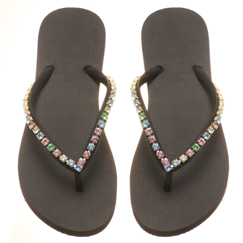 Arcadia Flip Flop Black Multi-In Stock