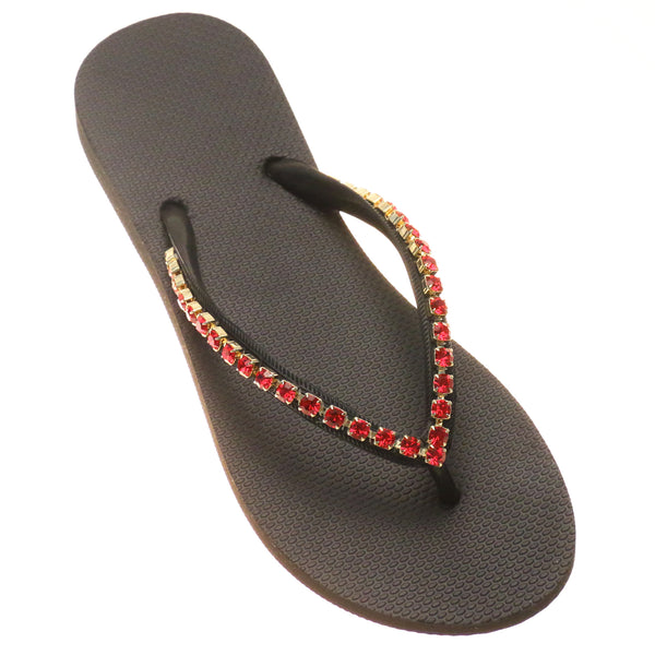 Arcadia Flip Flop Black Red-In Stock