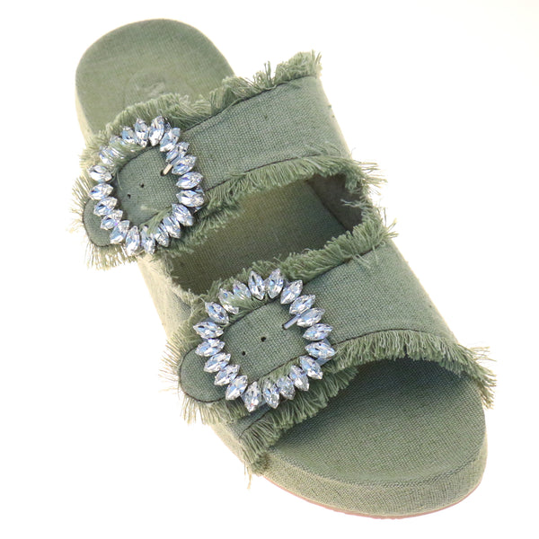 Murphy Sandal Green Twill-In Stock