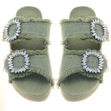 Murphy Sandal Green Twill-In Stock