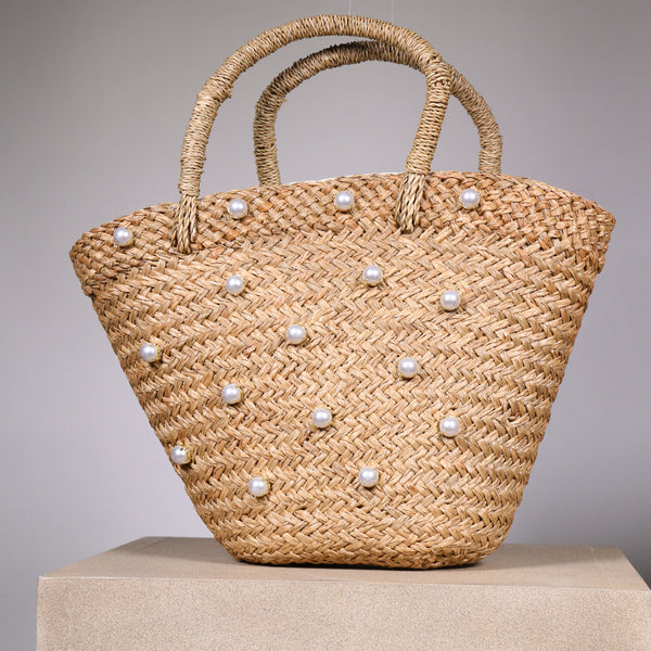 Mary Straw Pearl Bag