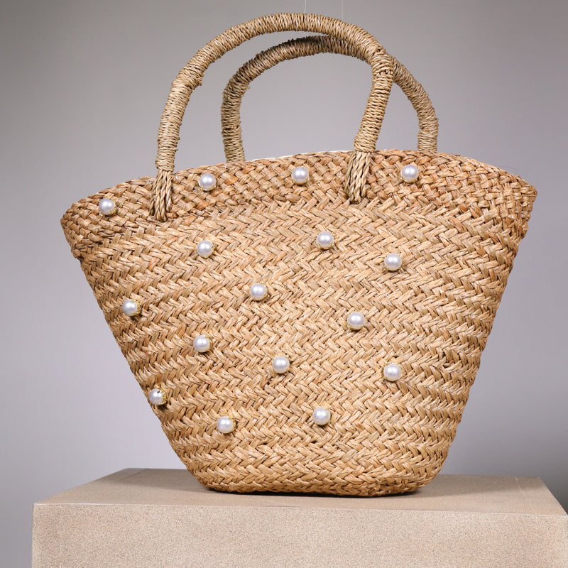 Mary Straw Pearl Bag