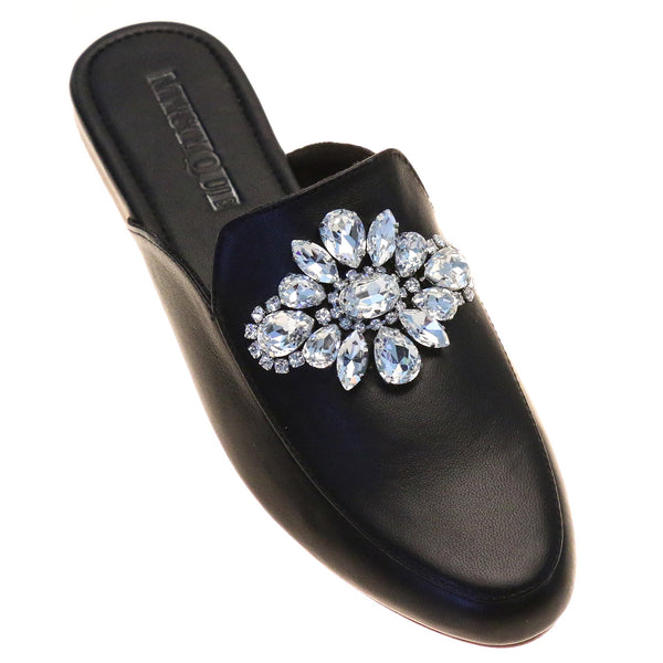 Bangkok Mule Black Leather-In Stock