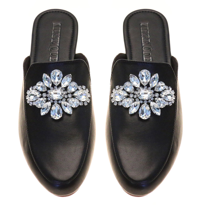 Bangkok Mule Black Leather-In Stock