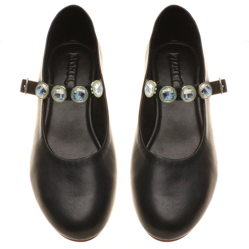 Berlin Ballerina Black Leather-In Stock