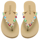 Blakely Flip Flop Beige Multi-In Stock