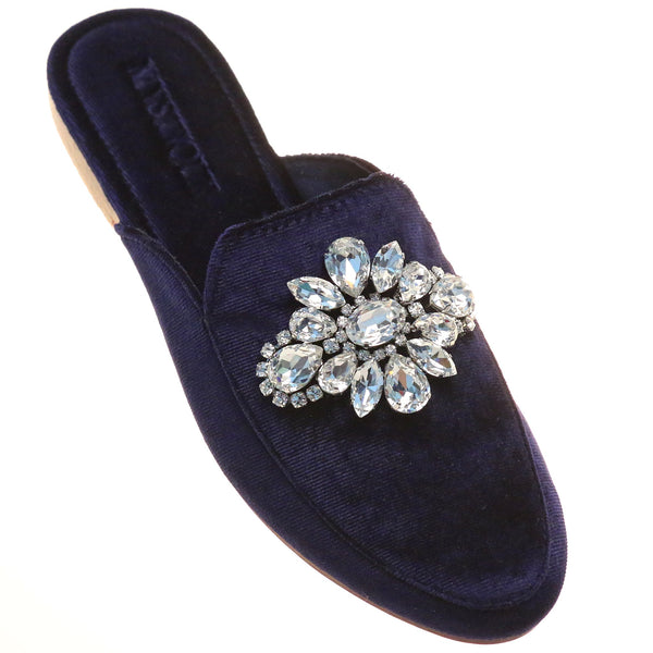 Bangkok Mule Navy Velvet-In Stock