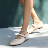Connecticut Ballerina Beige Leather-In Stock