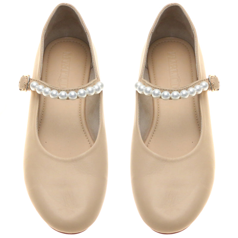 Connecticut Ballerina Beige Leather-In Stock