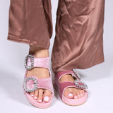 Davie Sandal Pink Velvet