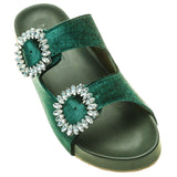 Davie Sandal Green Velvet