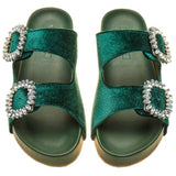 Davie Sandal Green Velvet