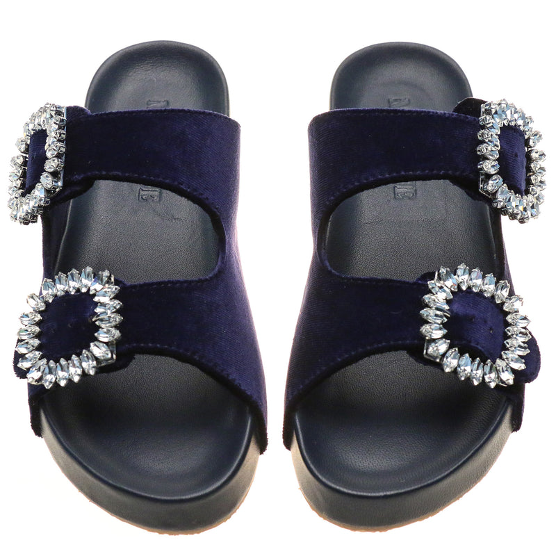 Davie Sandal Navy Velvet