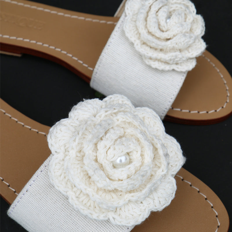 Floral Park Slide White Twill-In Stock