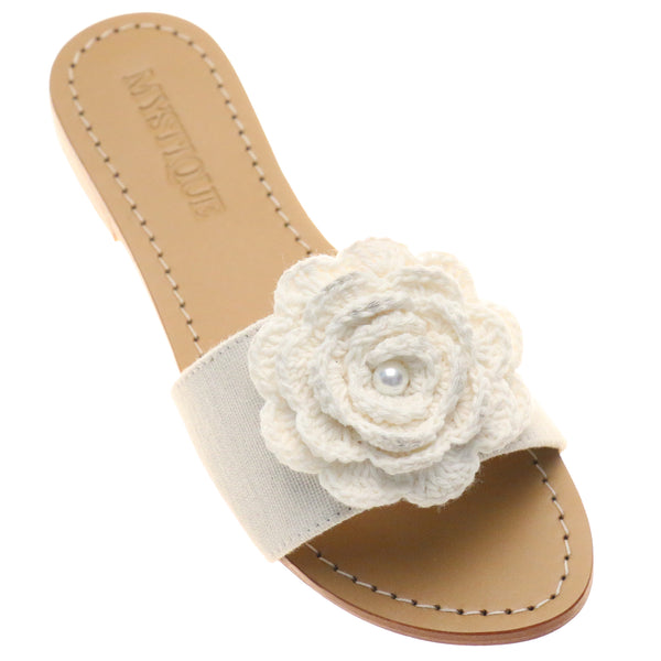 Floral Park Slide White Twill-In Stock