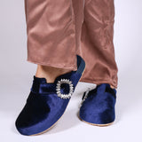 Hartford Mule Navy Velvet-In Stock