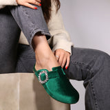 Hartford Mule Green Velvet-In Stock