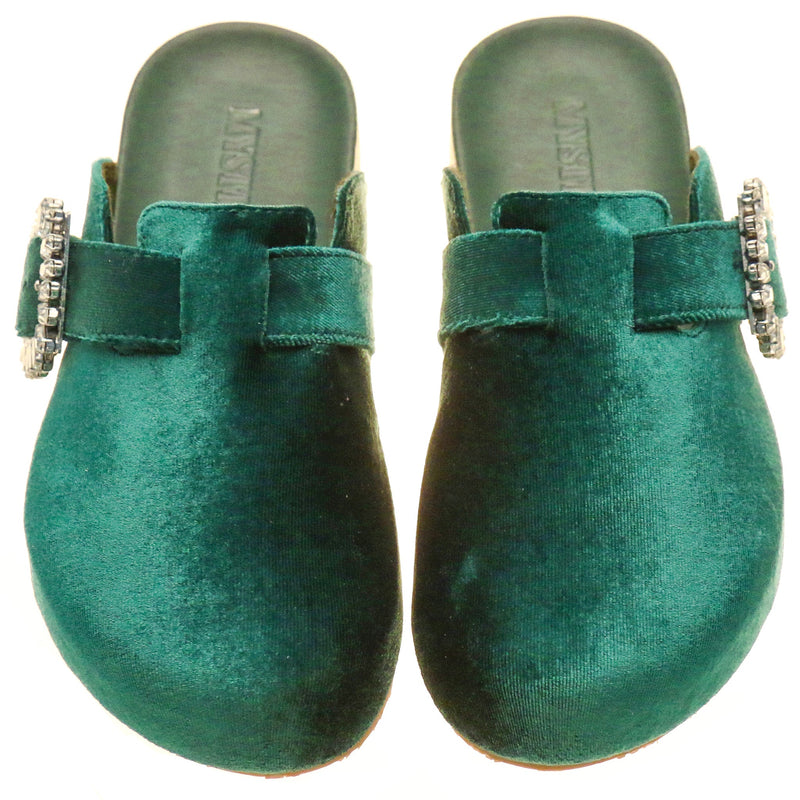 Hartford Mule Green Velvet-In Stock