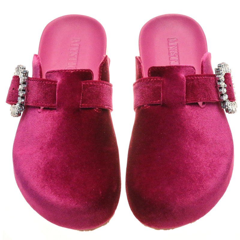 Hartford Mule Dark Pink Velvet-In Stock