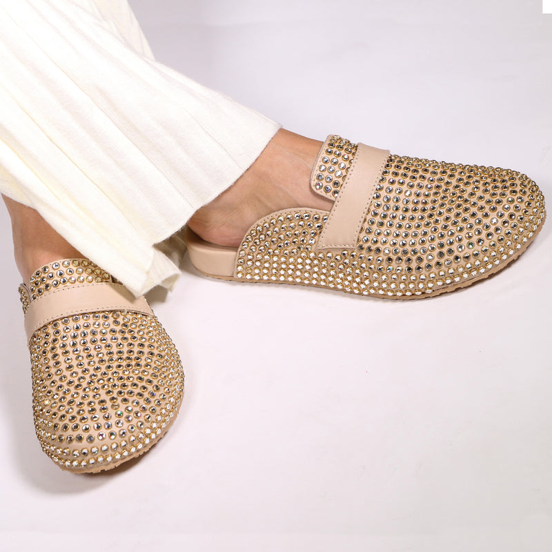 Rocklin Mule Beige Leather