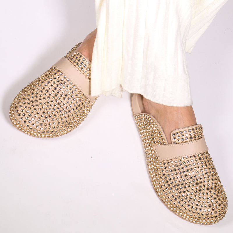 Rocklin Mule Beige Leather