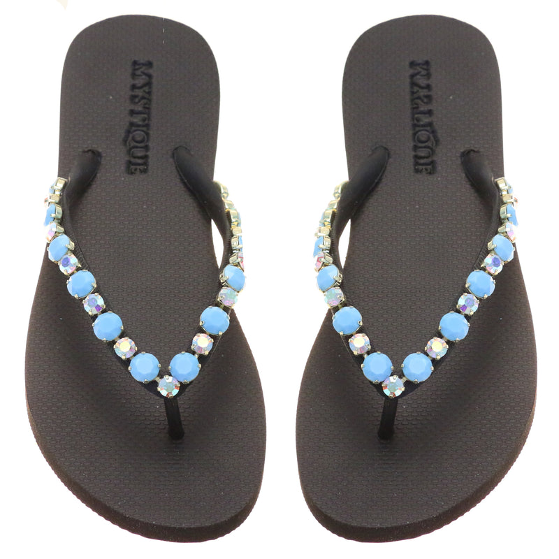 Blakely Flip Flop Black Turquoise-In Stock