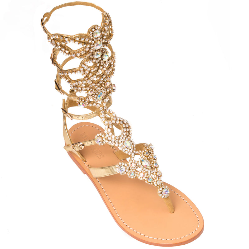 Jeweled gladiator sandals store