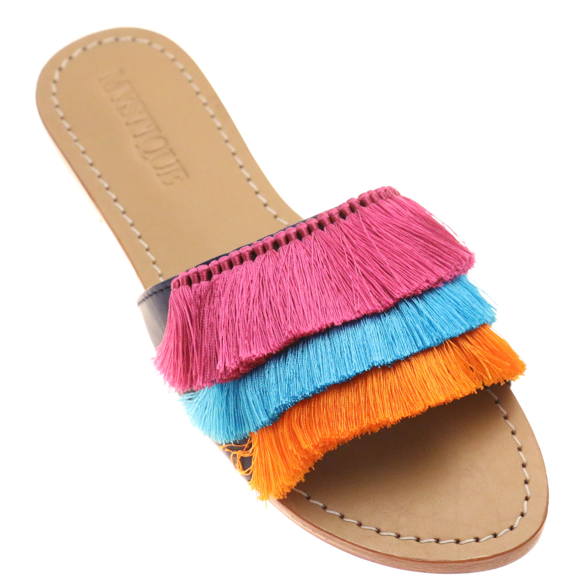 Caracas Women s Leather Fringe Slide Sandals Mystique Sandals caracas-women-s-leather-fringe-slide-sandals-mystique-sandals