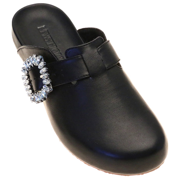 Alaska Mule Black Leather-In Stock