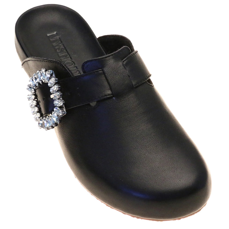 Alaska Mule Black Leather-In Stock