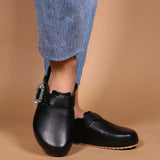 Alaska Mule Black Leather-In Stock