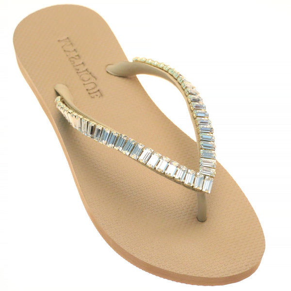 Oxnard Flip Flop Beige Clear-In Stock