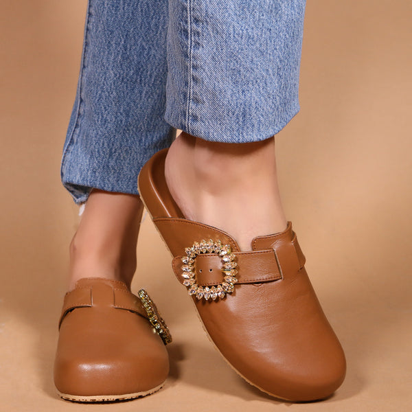 Alaska Mule Brown Leather