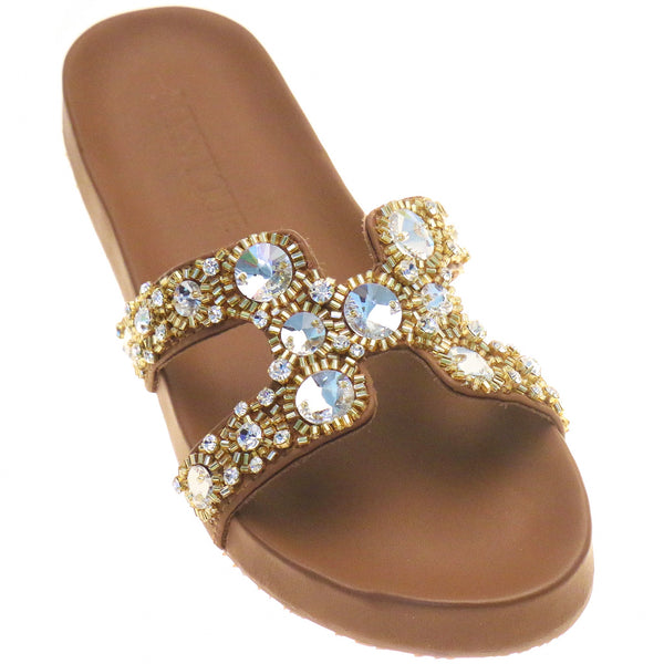 Arica Slide Brown-In Stock