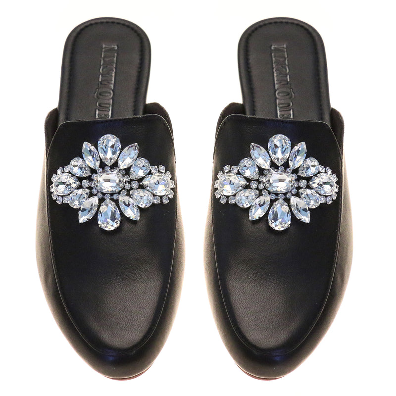 Bangkok Mule Black Leather