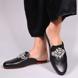 Bangkok Mule Black Leather