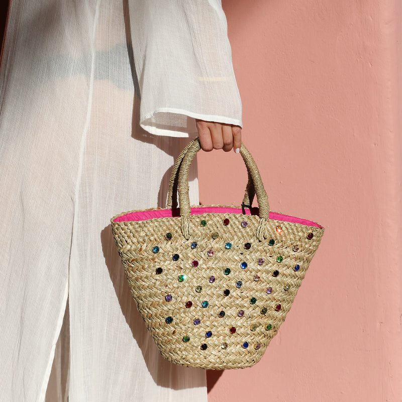Beverly Women s Embellished Woven Beach Tote Mystique Sandals