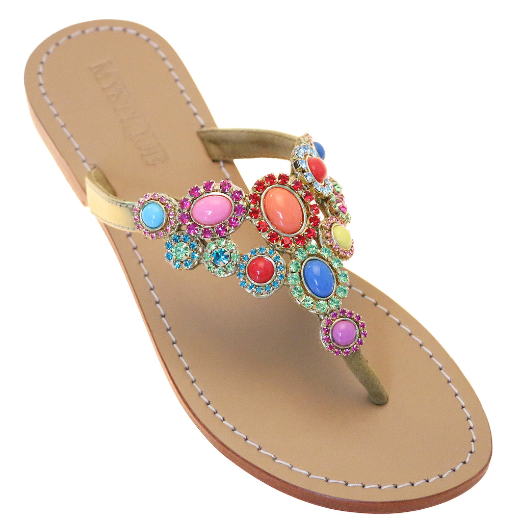 Bilboa - Women's Jeweled Multi Colored Sandals | Mystique Sandals